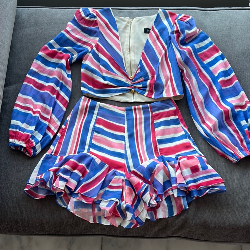 Patbo  Striped Two-Piece short Set